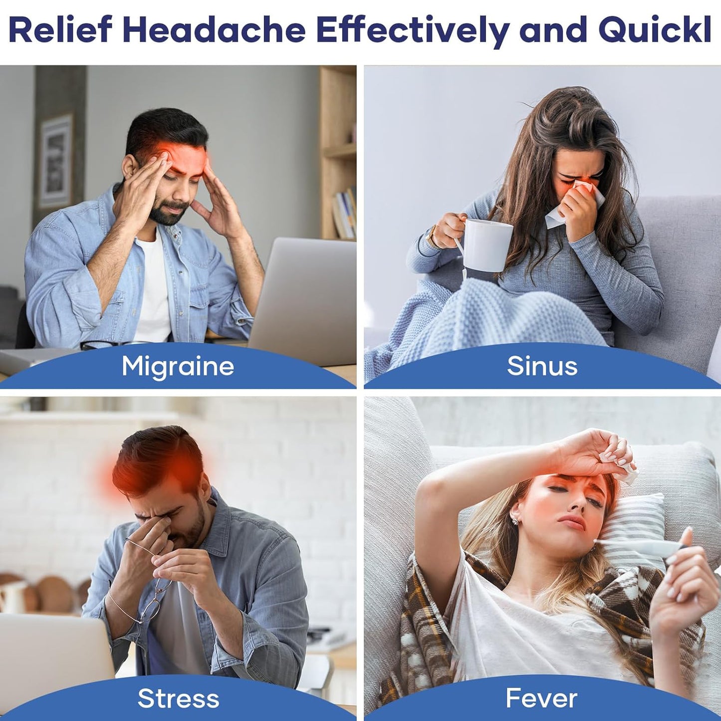 Migraine Relief Gel Cap or Hat, Hot And Cold Therapy for Headache and Migraine Pain Relief