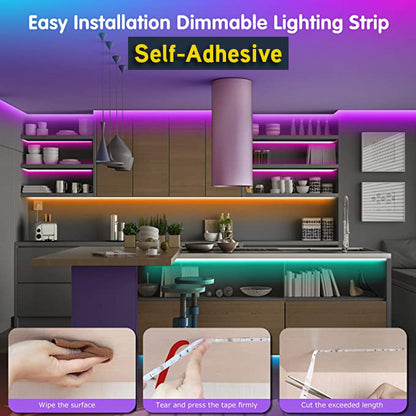 RGB LED Strip Lights Self-Adhesive Waterproof Color Changing Remote Control 2835 LED